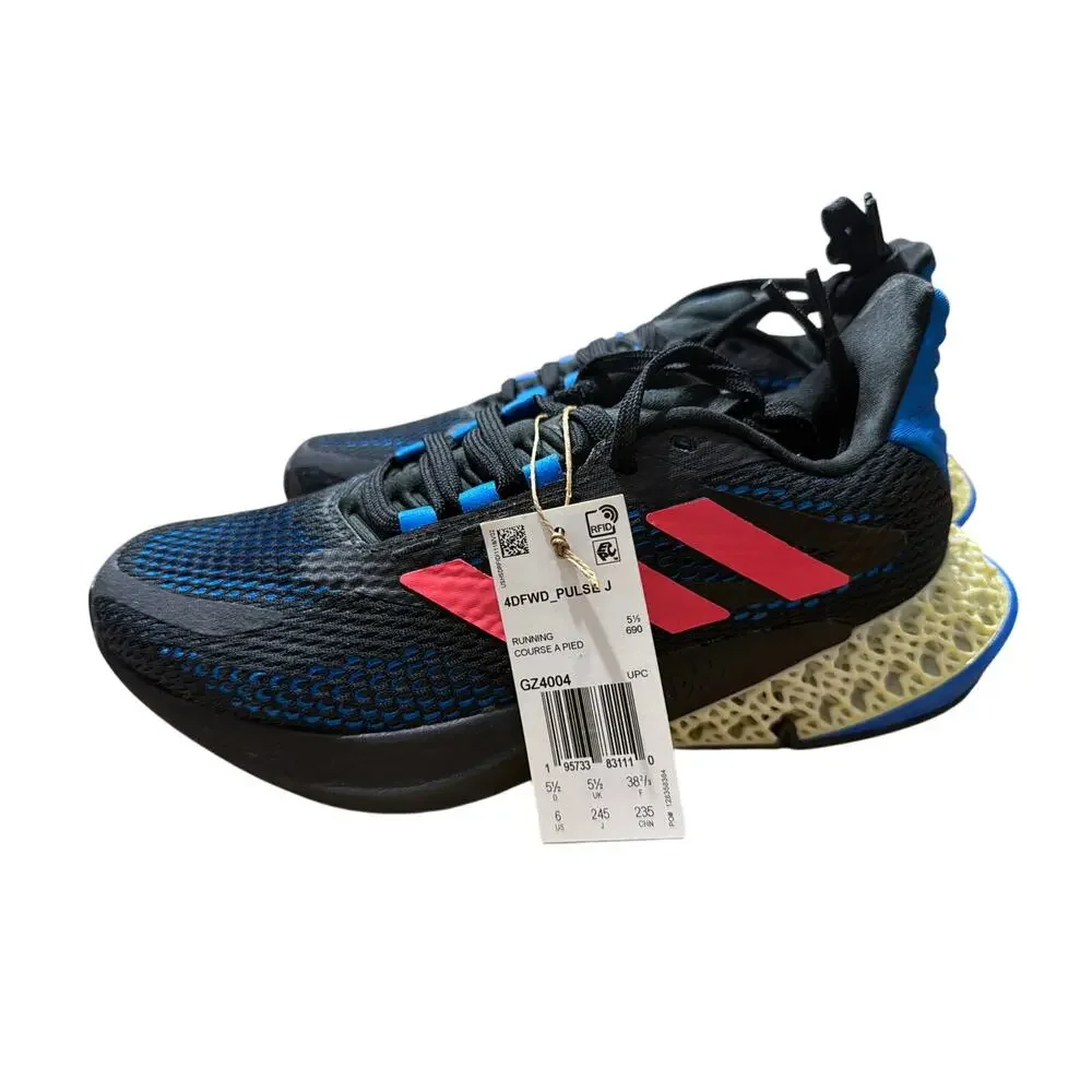 adidas 4DFWD_Pulse J GZ4004 Kid's Sneakers Core Black/Turbo/Blue Rush Size 6